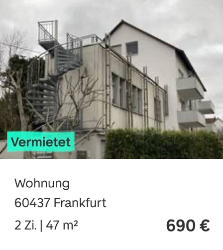 Vermietung einer Wohnung eines Mehrfamilienhauses in Frankfurt am Main vom Immobilienmakler Thomas Kreiner in Bad Homburg